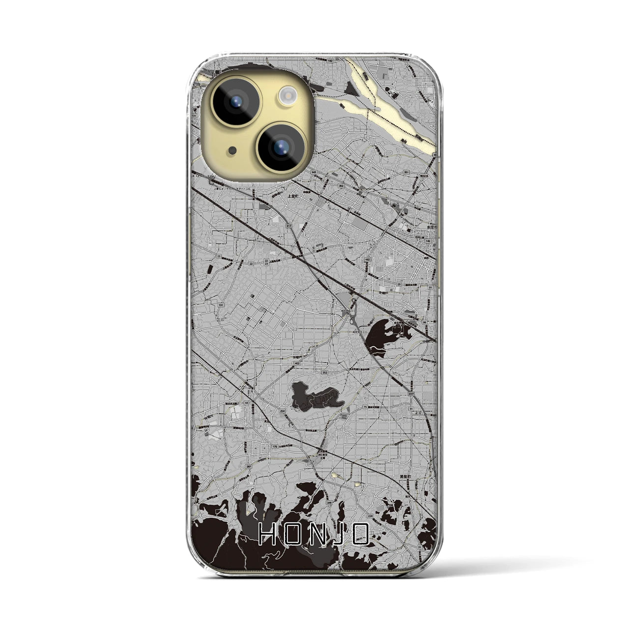 【本庄(埼玉県)】地図柄iPhoneケース(クリアタイプ)