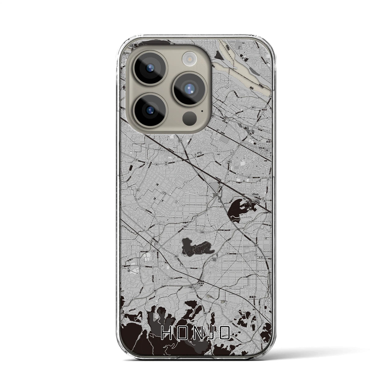 【本庄(埼玉県)】地図柄iPhoneケース(クリアタイプ)