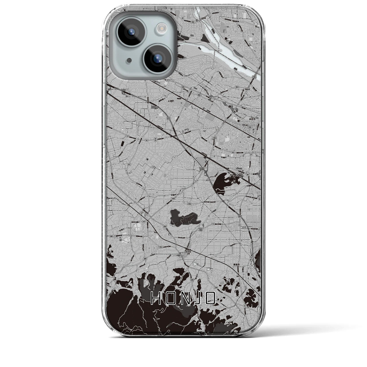 【本庄(埼玉県)】地図柄iPhoneケース(クリアタイプ)