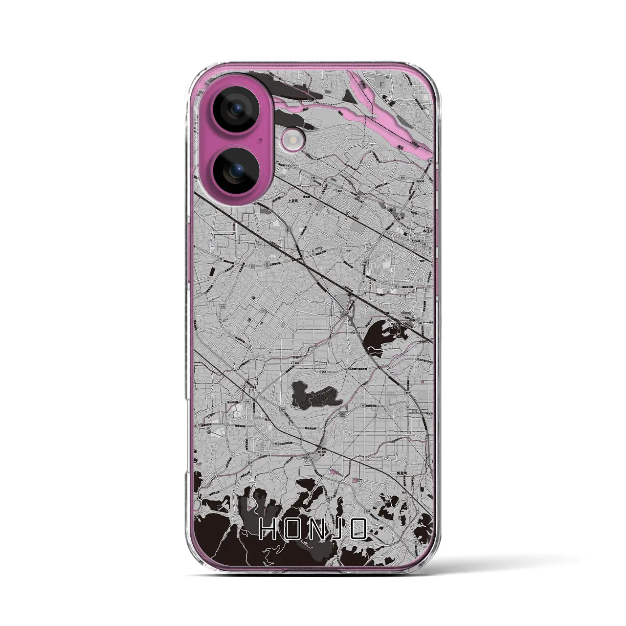 【本庄(埼玉県)】地図柄iPhoneケース(クリアタイプ)