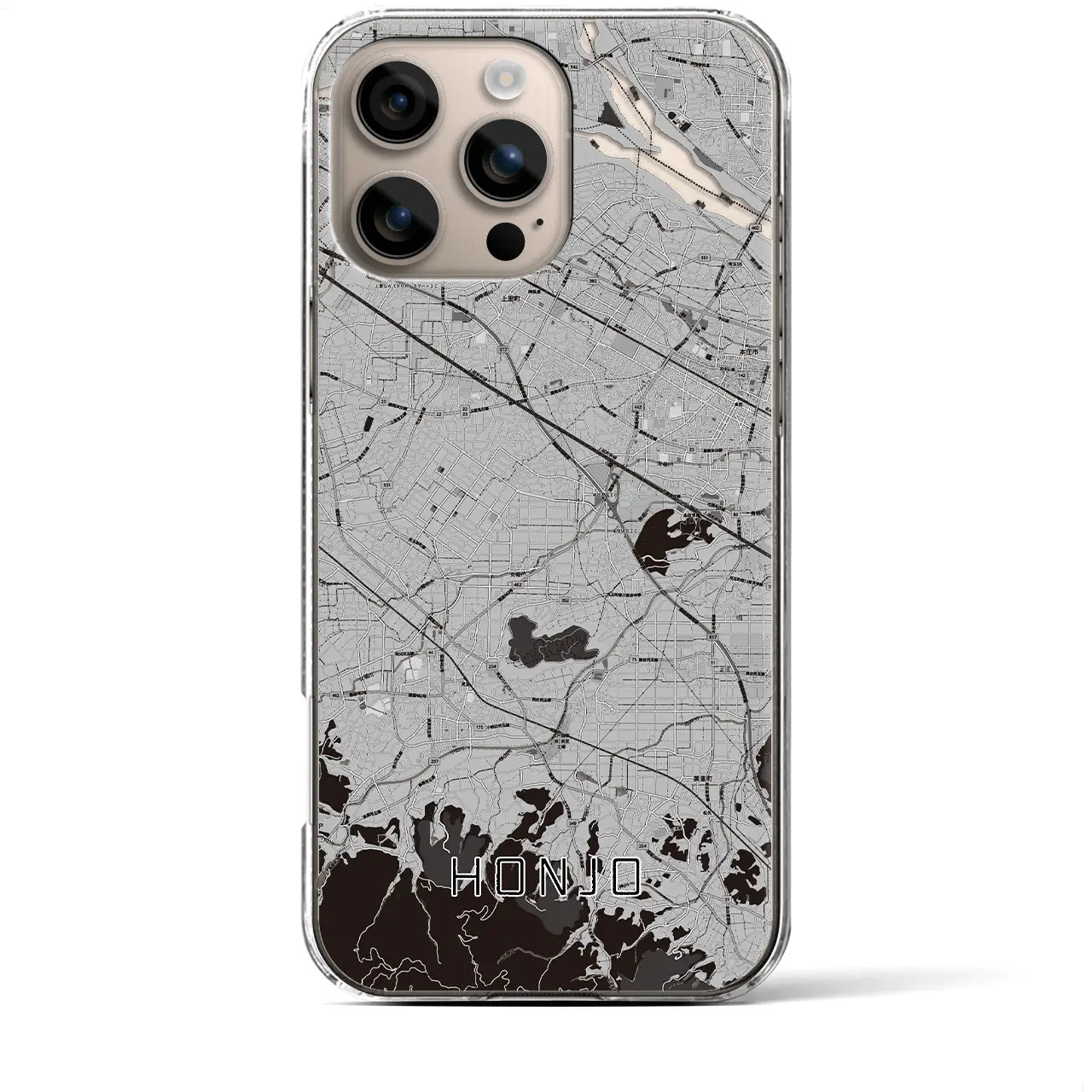 【本庄(埼玉県)】地図柄iPhoneケース(クリアタイプ)