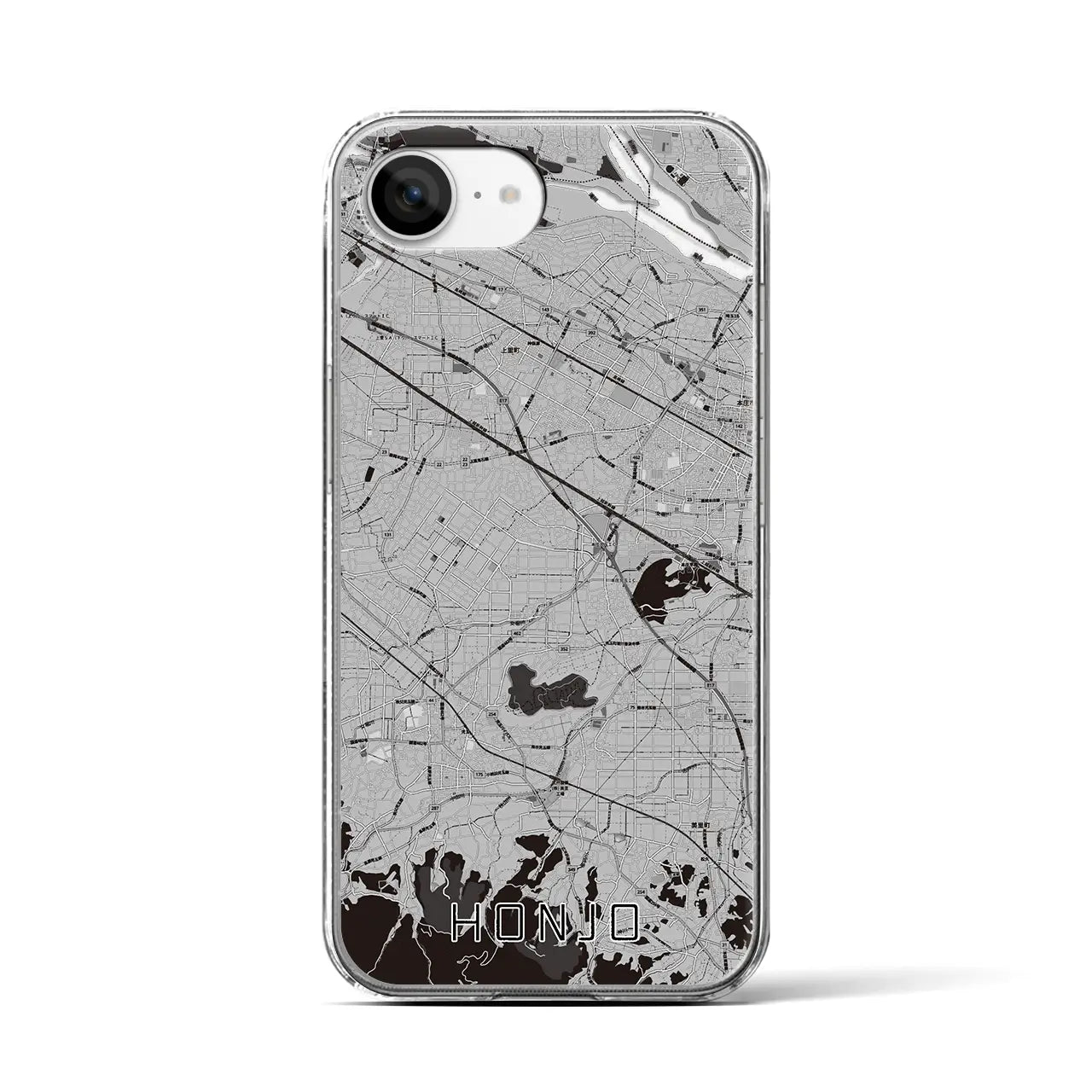 【本庄(埼玉県)】地図柄iPhoneケース(クリアタイプ)