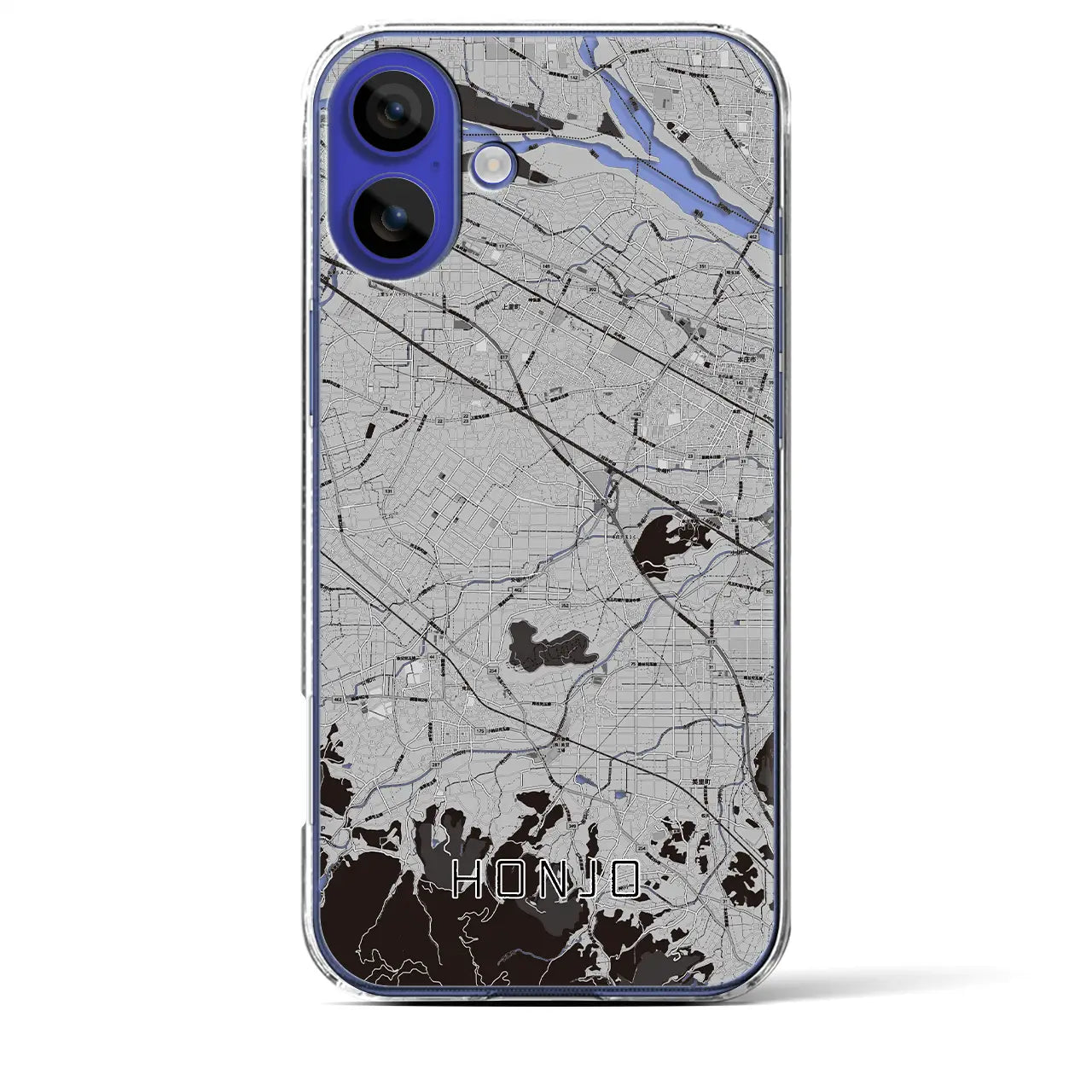 【本庄(埼玉県)】地図柄iPhoneケース(クリアタイプ)