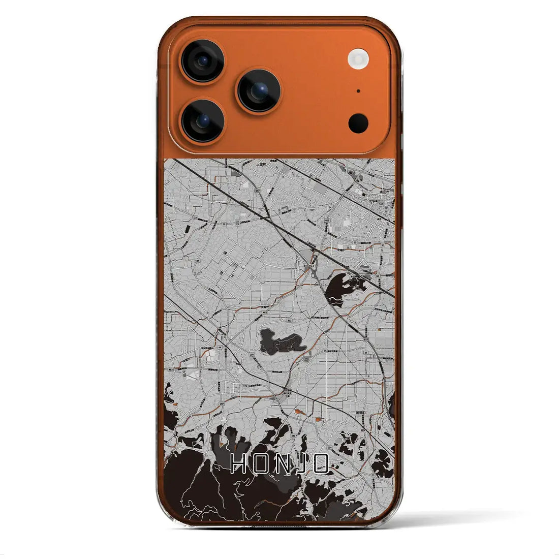 【本庄(埼玉県)】地図柄iPhoneケース(クリアタイプ)