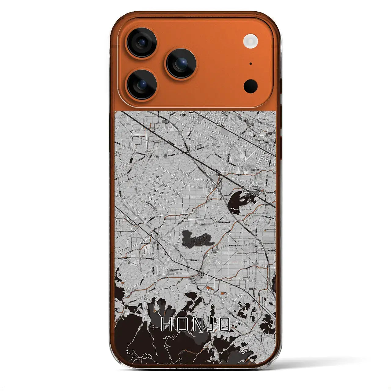 【本庄(埼玉県)】地図柄iPhoneケース(クリアタイプ)