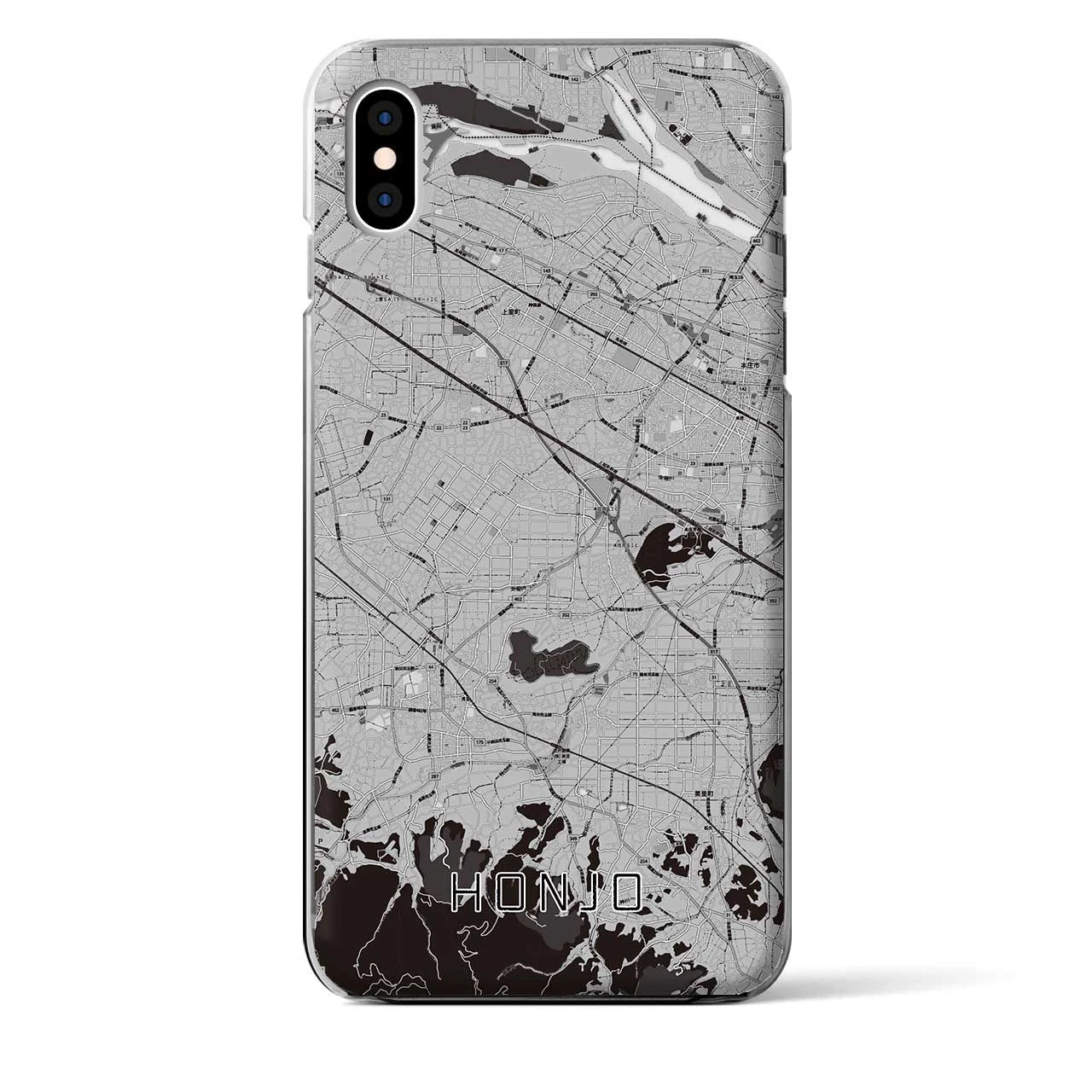 【本庄(埼玉県)】地図柄iPhoneケース(クリアタイプ)