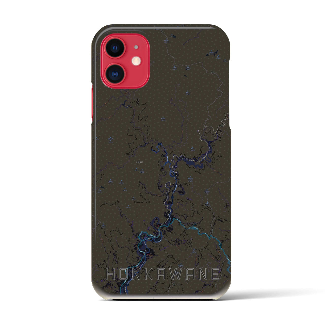 【本川根(静岡県)】地図柄iPhoneケース(バックカバータイプ)