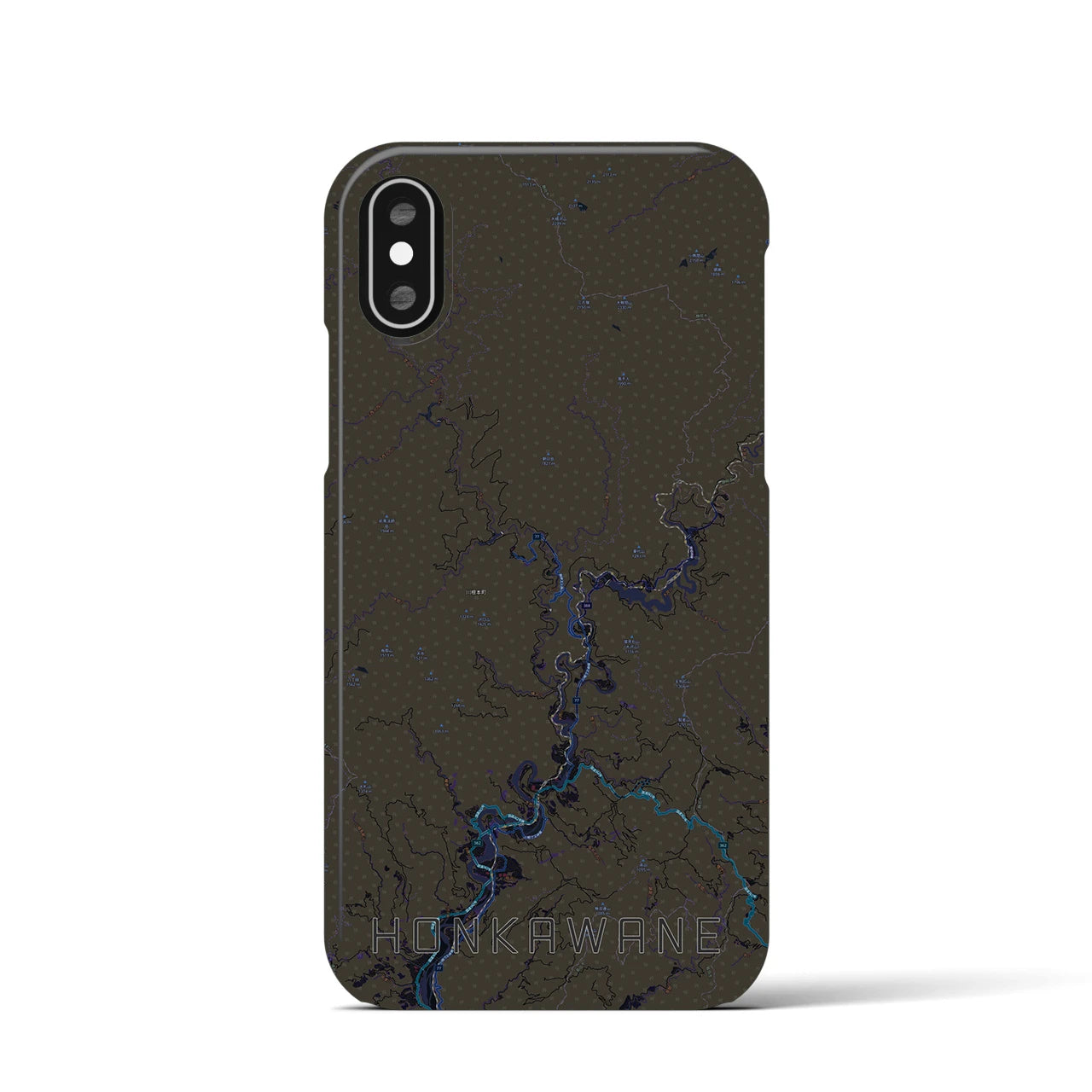 【本川根(静岡県)】地図柄iPhoneケース(バックカバータイプ)