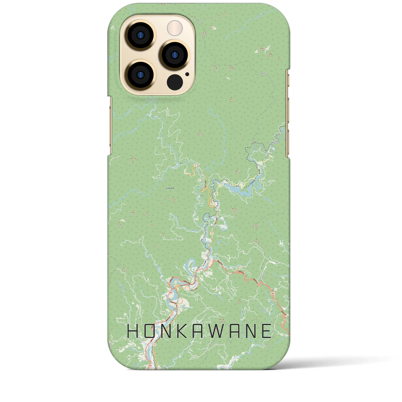 【本川根(静岡県)】地図柄iPhoneケース(バックカバータイプ)