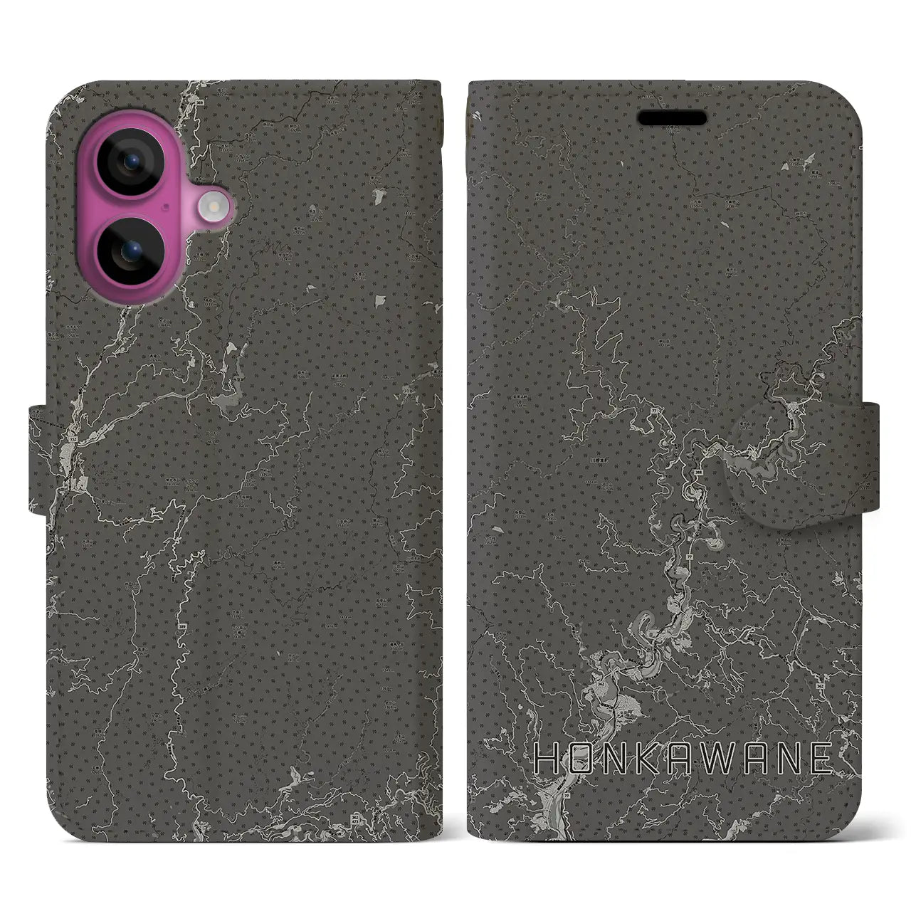 【本川根(静岡県)】地図柄iPhoneケース(手帳タイプ)