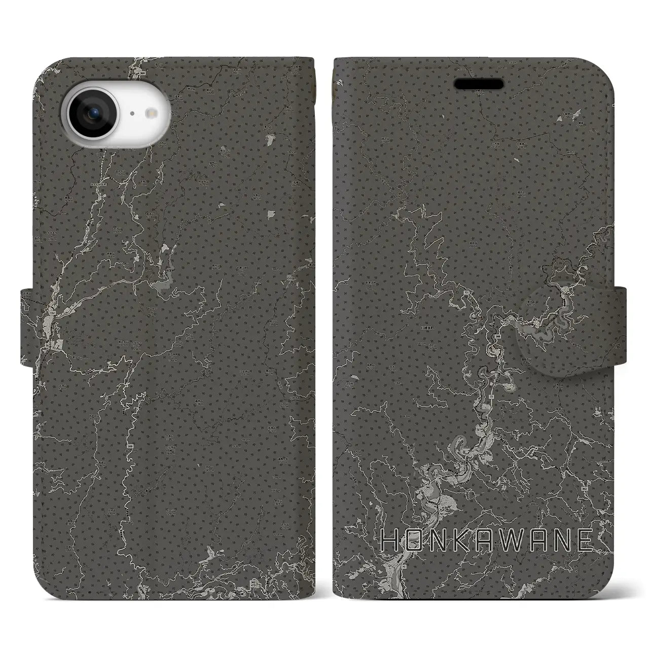 【本川根(静岡県)】地図柄iPhoneケース(手帳タイプ)