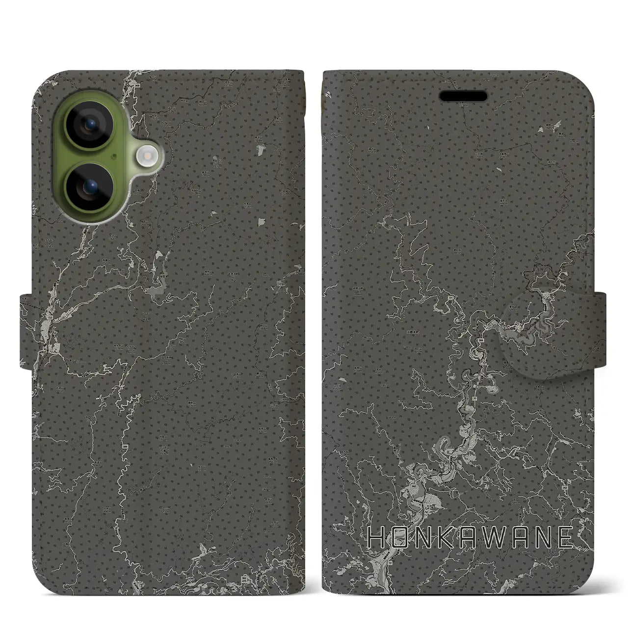 【本川根(静岡県)】地図柄iPhoneケース(手帳タイプ)