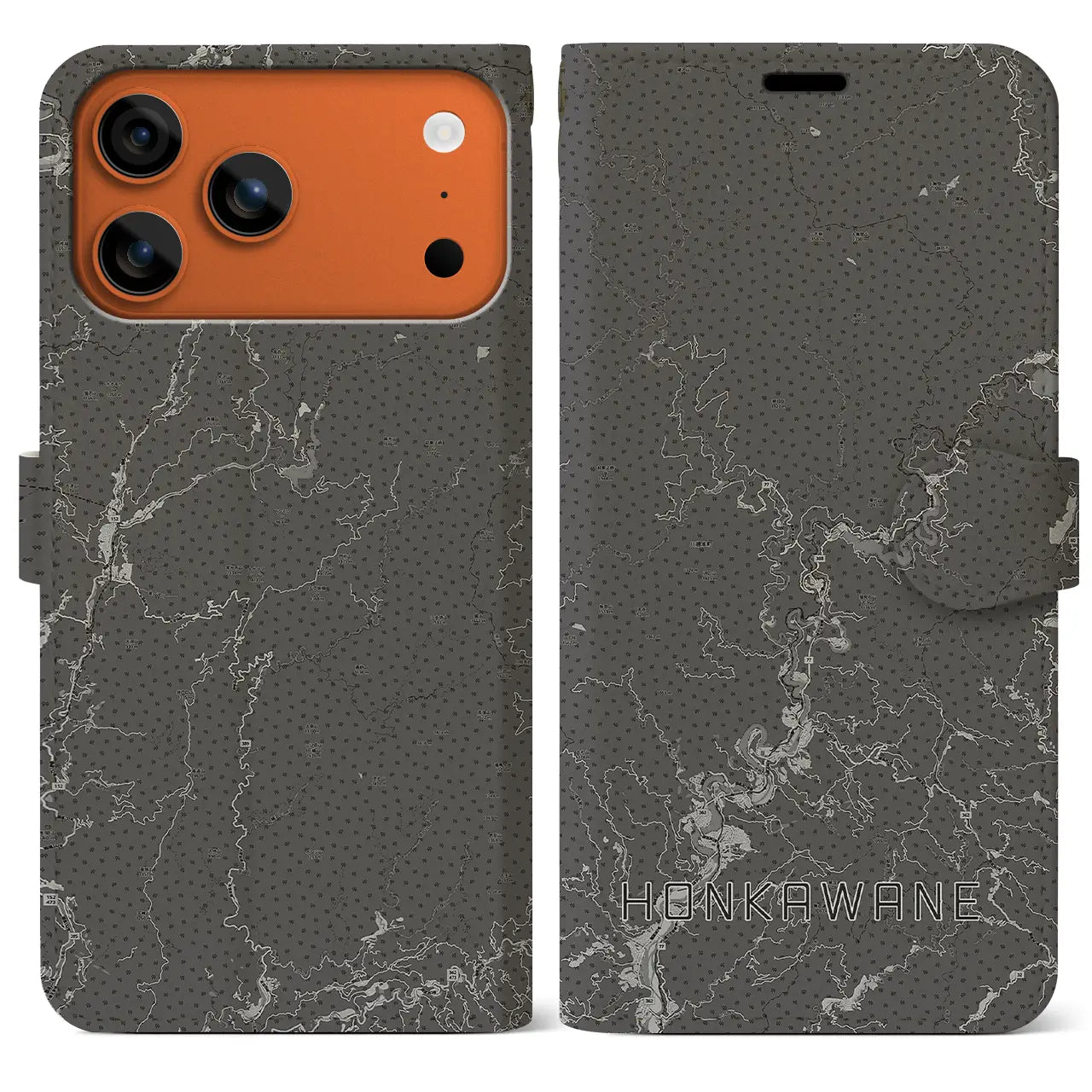 【本川根(静岡県)】地図柄iPhoneケース(手帳タイプ)