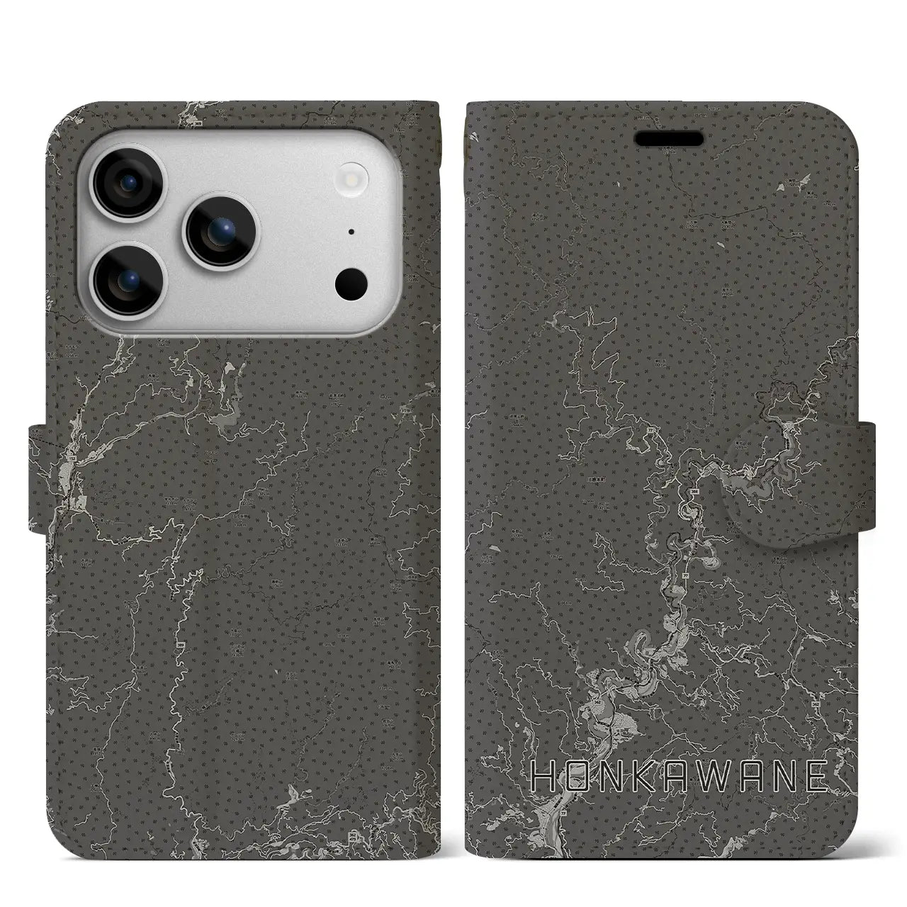 【本川根(静岡県)】地図柄iPhoneケース(手帳タイプ)