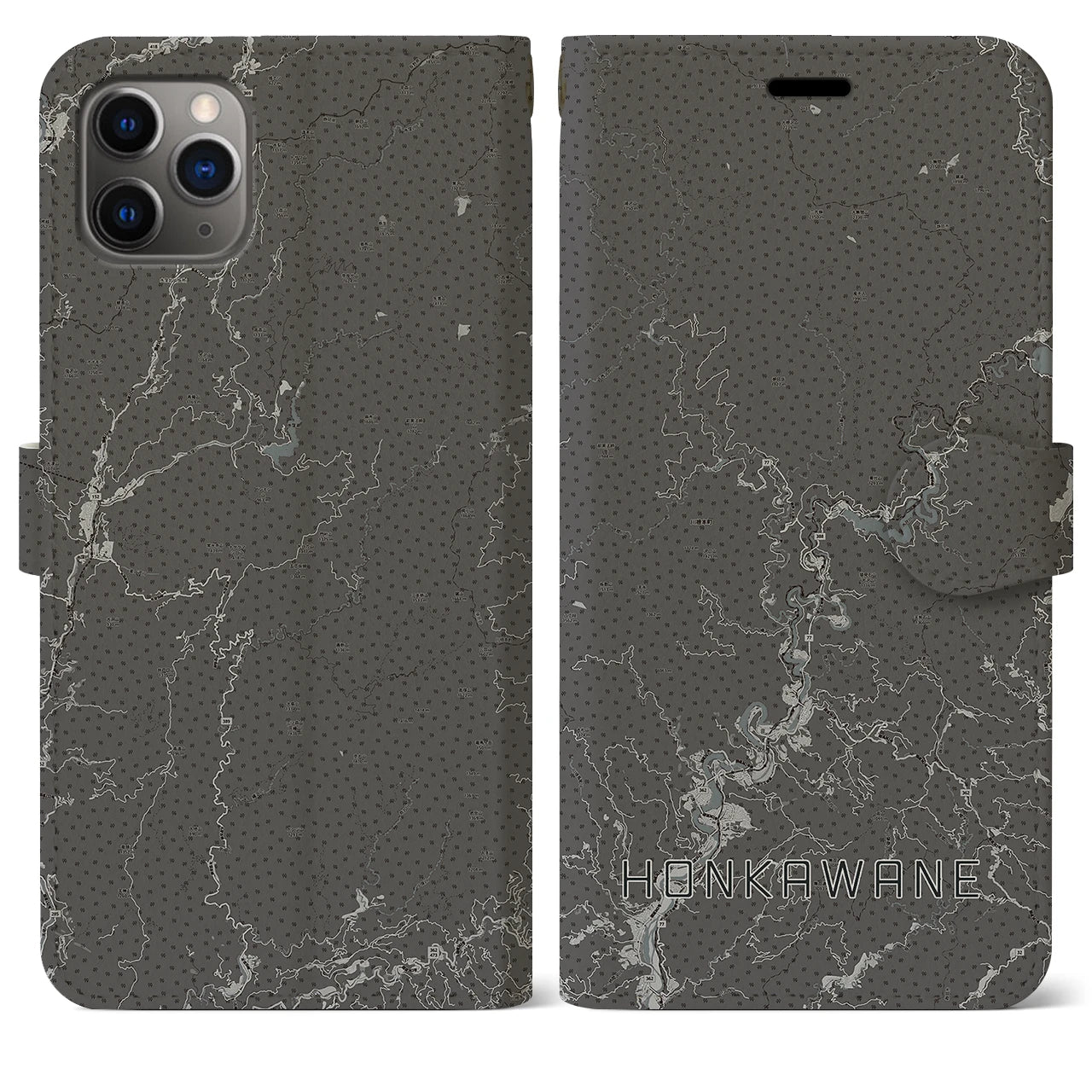 【本川根(静岡県)】地図柄iPhoneケース(手帳タイプ)