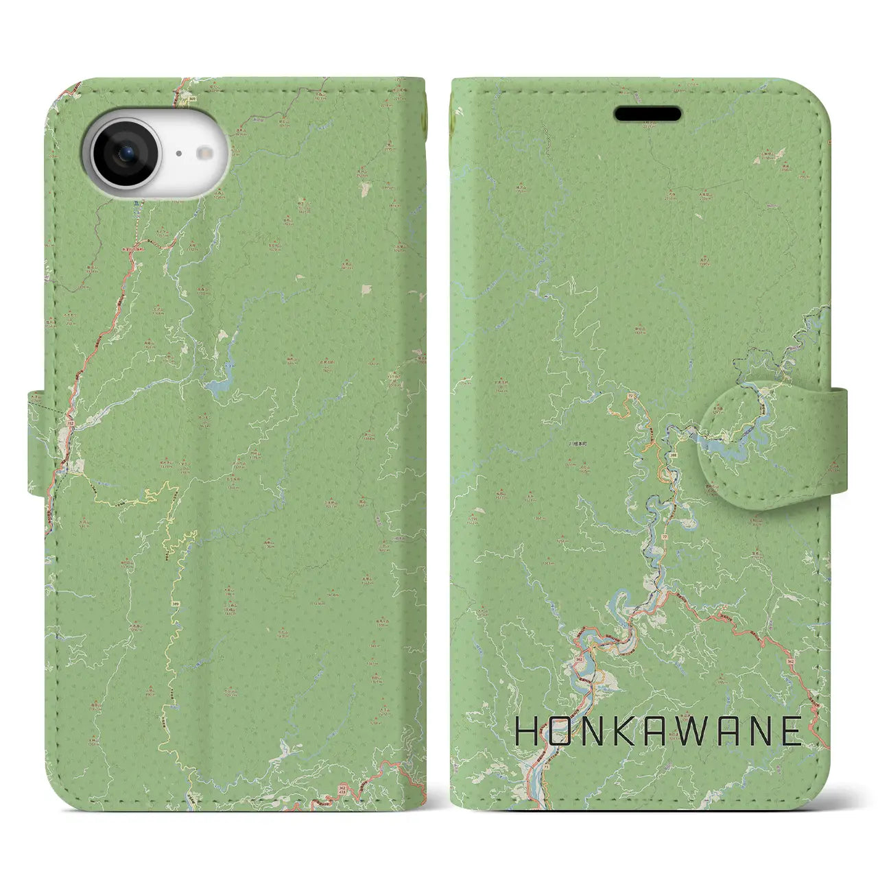 【本川根(静岡県)】地図柄iPhoneケース(手帳タイプ)