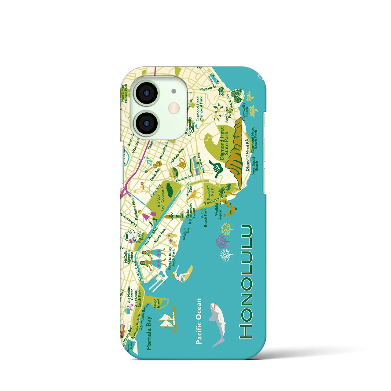 【ホノルル】イラストマップiPhoneケース(バックカバータイプ)
