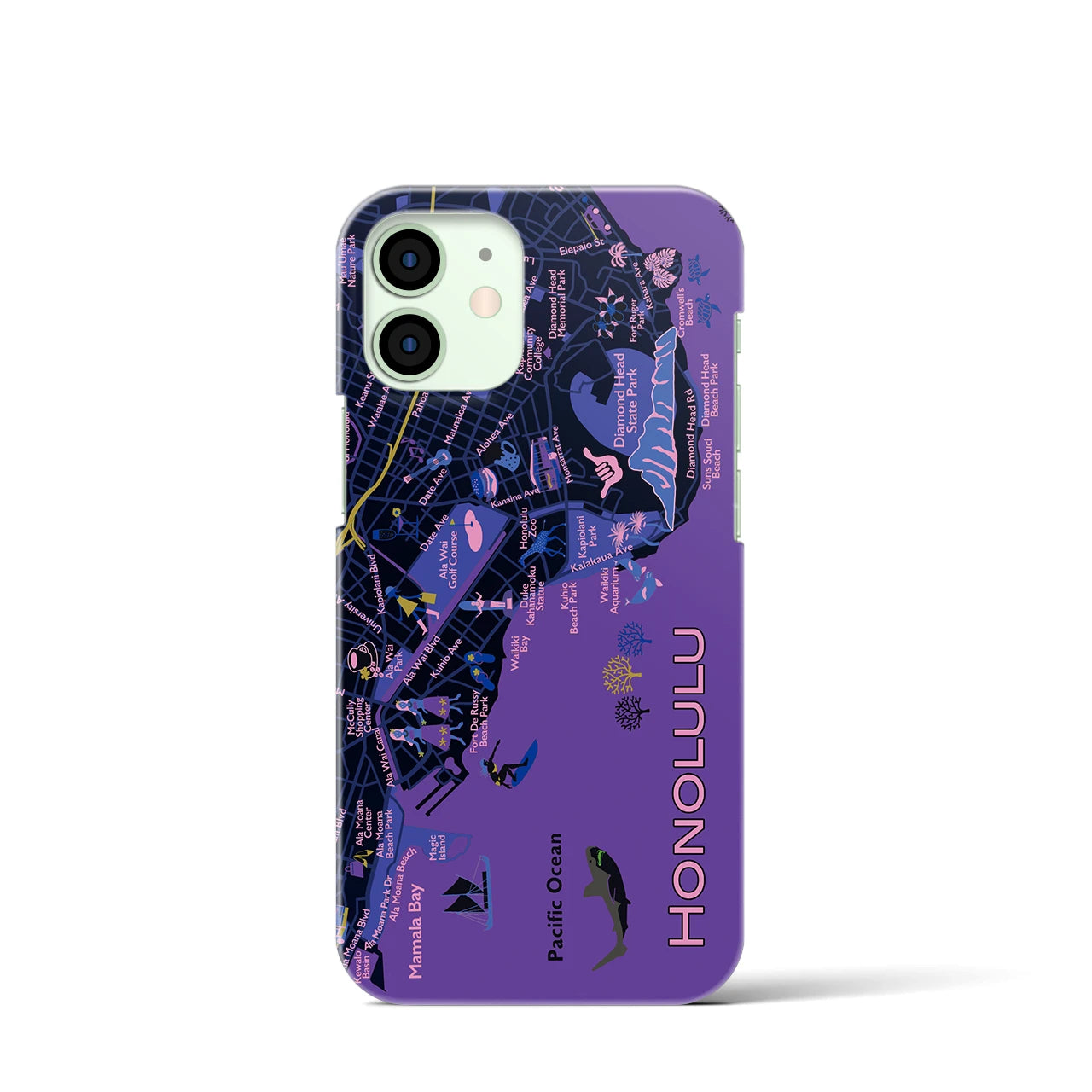【ホノルル】イラストマップiPhoneケース(バックカバータイプ)