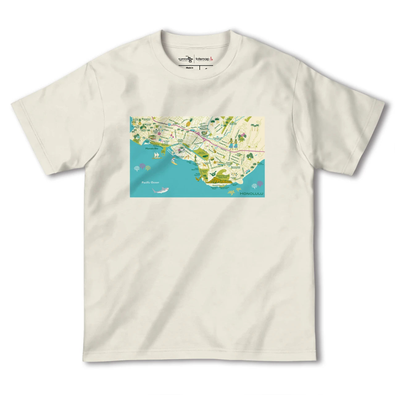 【ホノルル(アメリカ)】イラストマップTシャツ