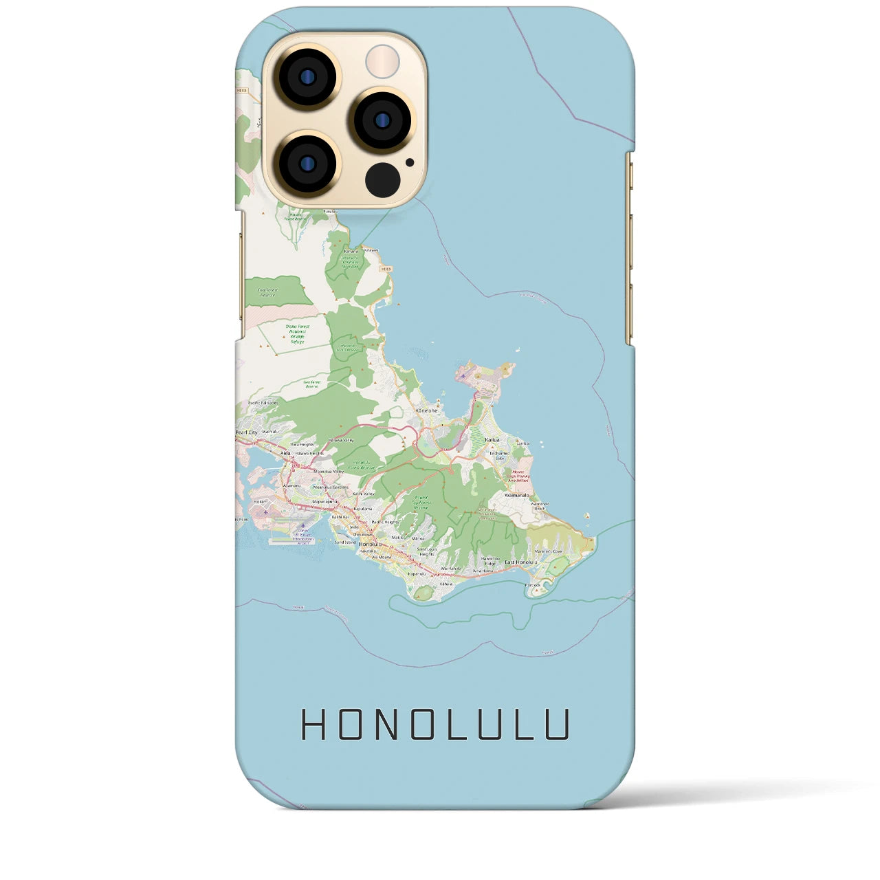 【ホノルル2(アメリカ)】地図柄iPhoneケース(バックカバータイプ)