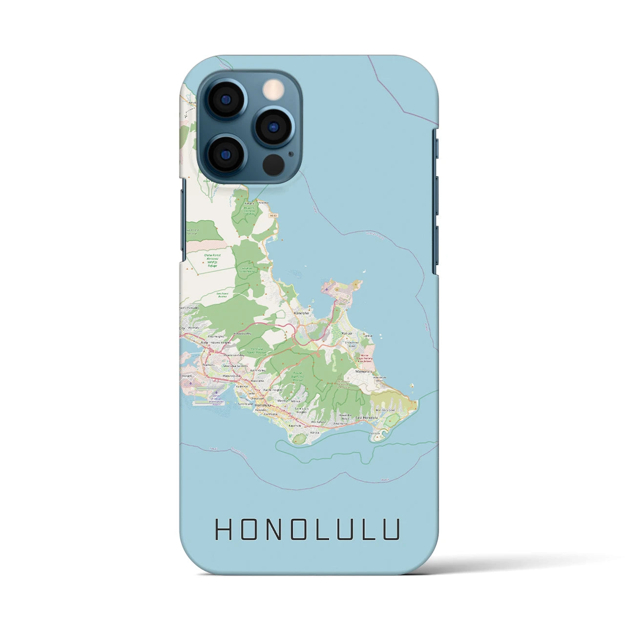 【ホノルル2(アメリカ)】地図柄iPhoneケース(バックカバータイプ)