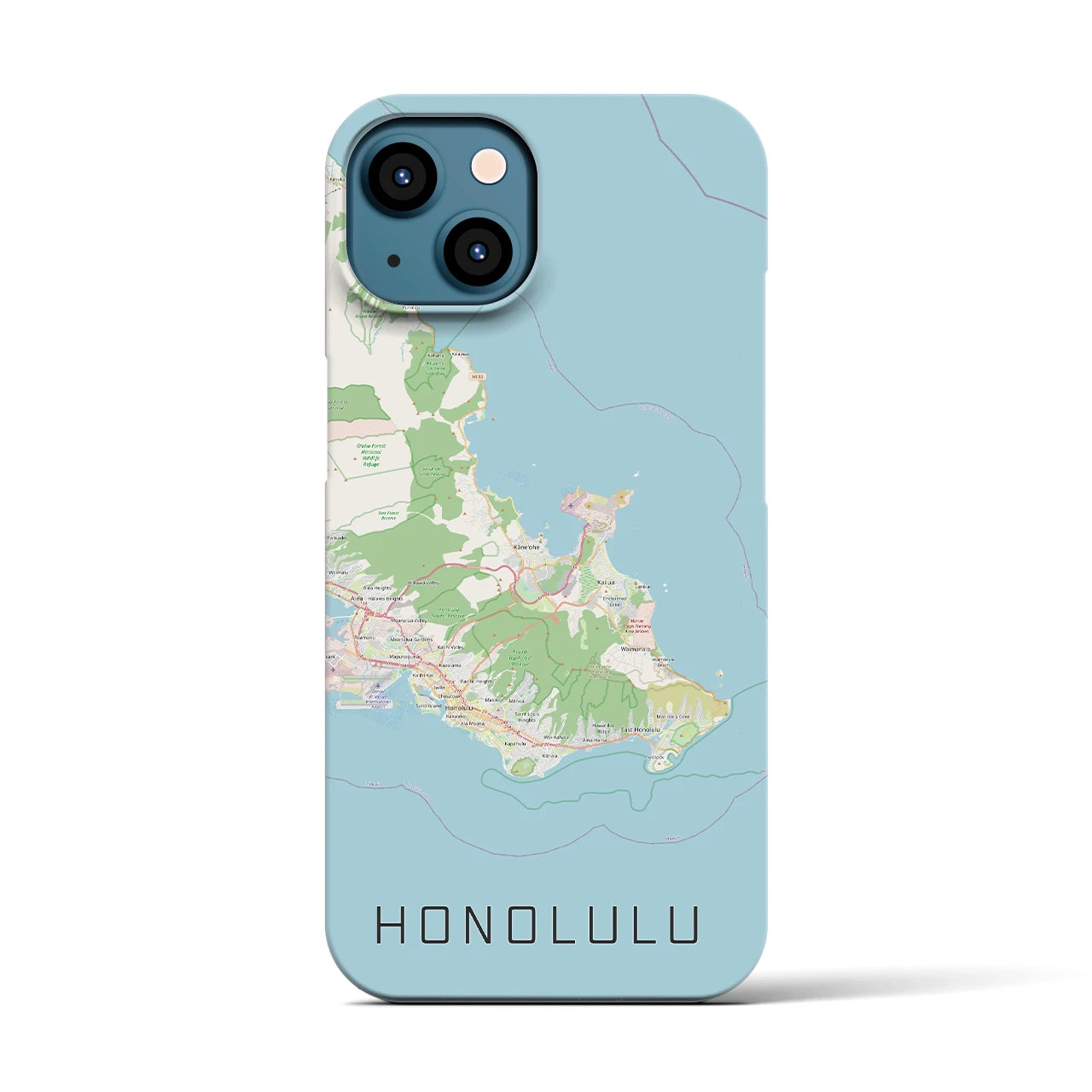 【ホノルル2(アメリカ)】地図柄iPhoneケース(バックカバータイプ)