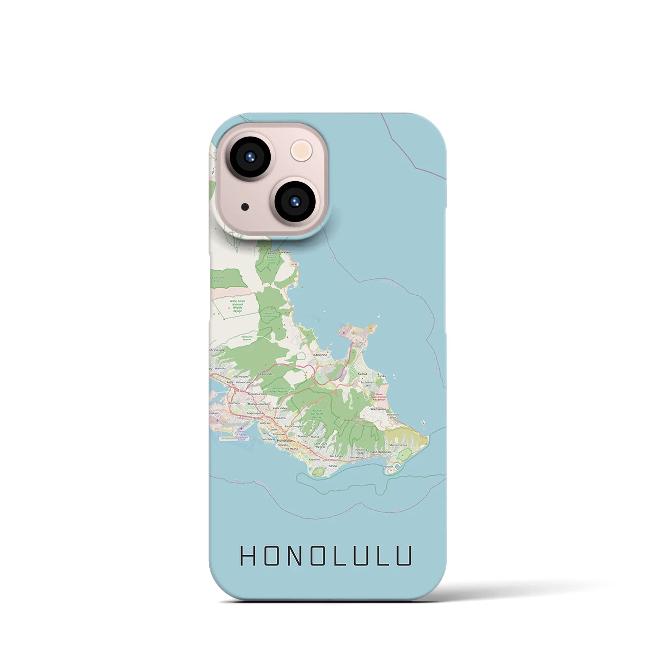 【ホノルル2(アメリカ)】地図柄iPhoneケース(バックカバータイプ)