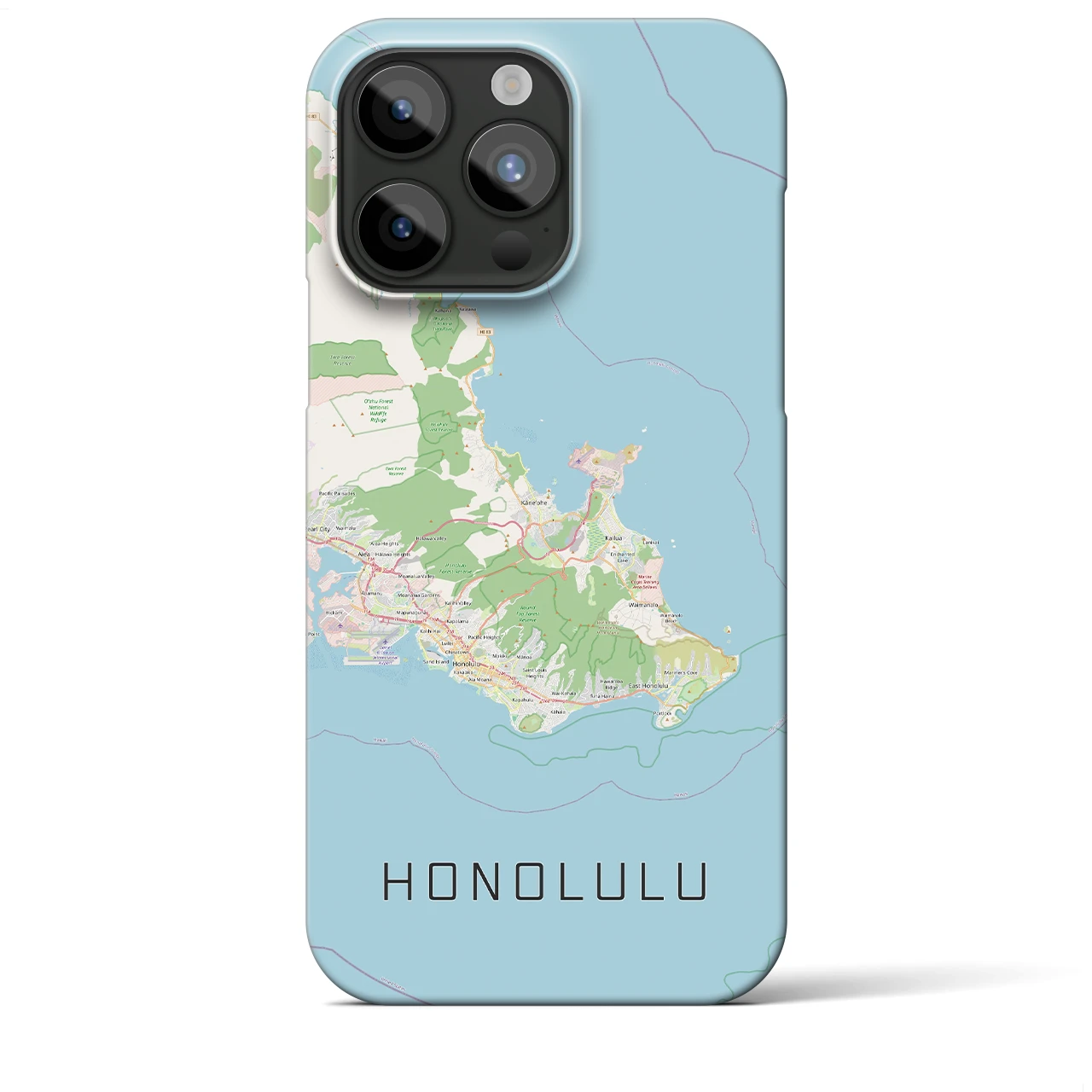 【ホノルル2(アメリカ)】地図柄iPhoneケース(バックカバータイプ)
