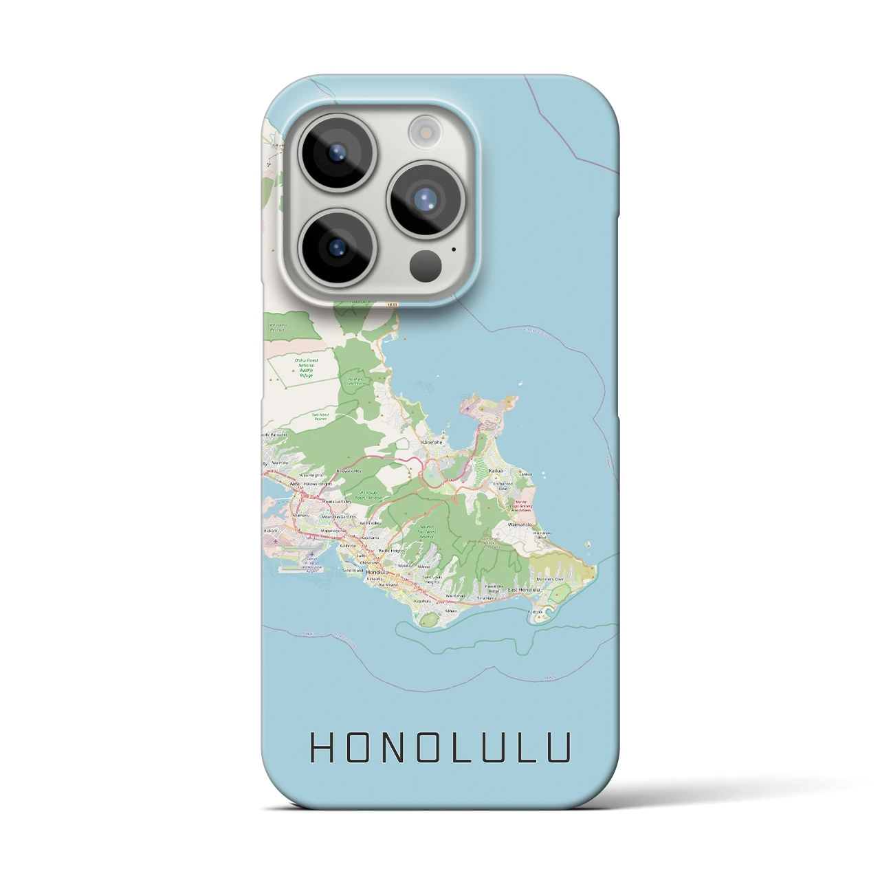 【ホノルル2(アメリカ)】地図柄iPhoneケース(バックカバータイプ)