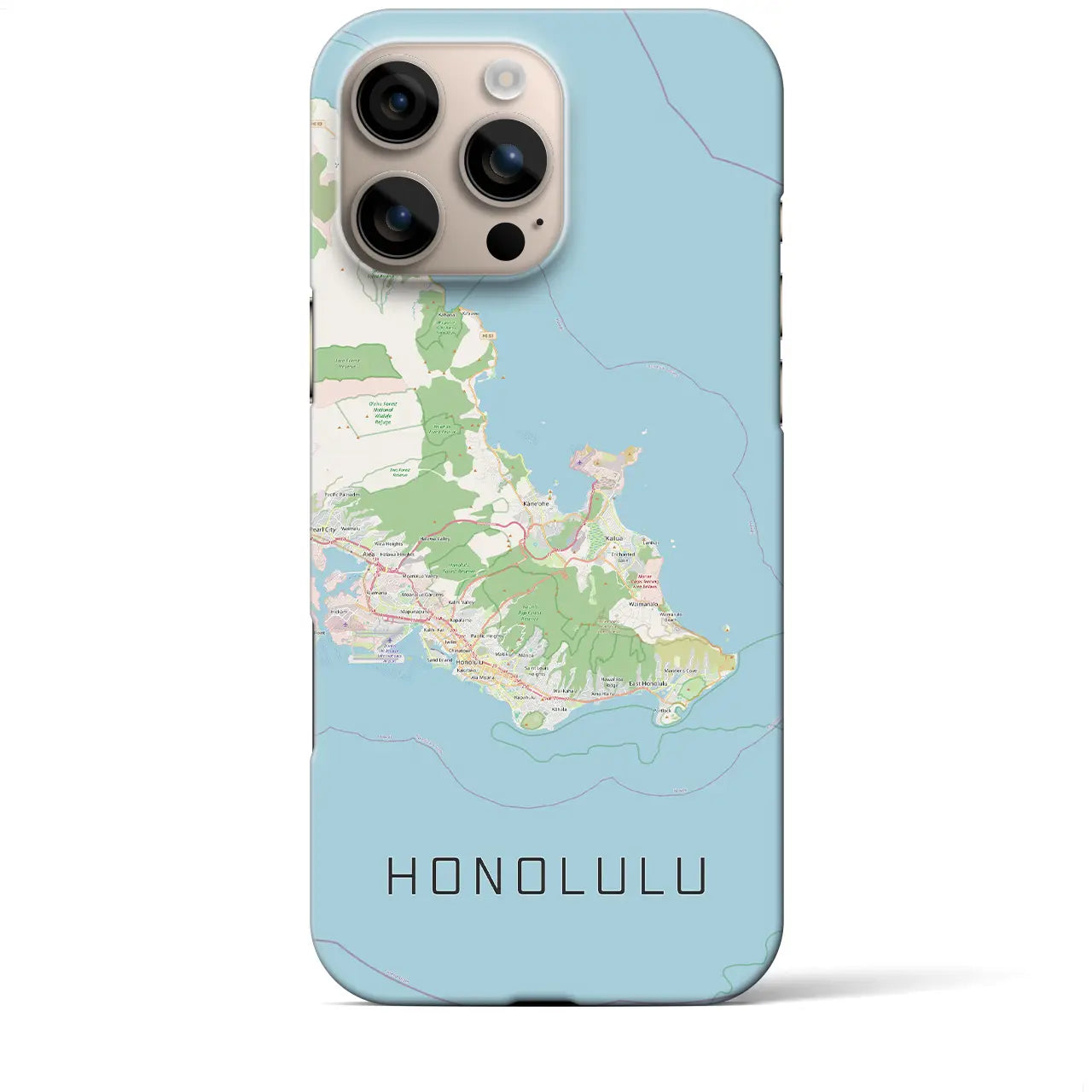 【ホノルル2(アメリカ)】地図柄iPhoneケース(バックカバータイプ)