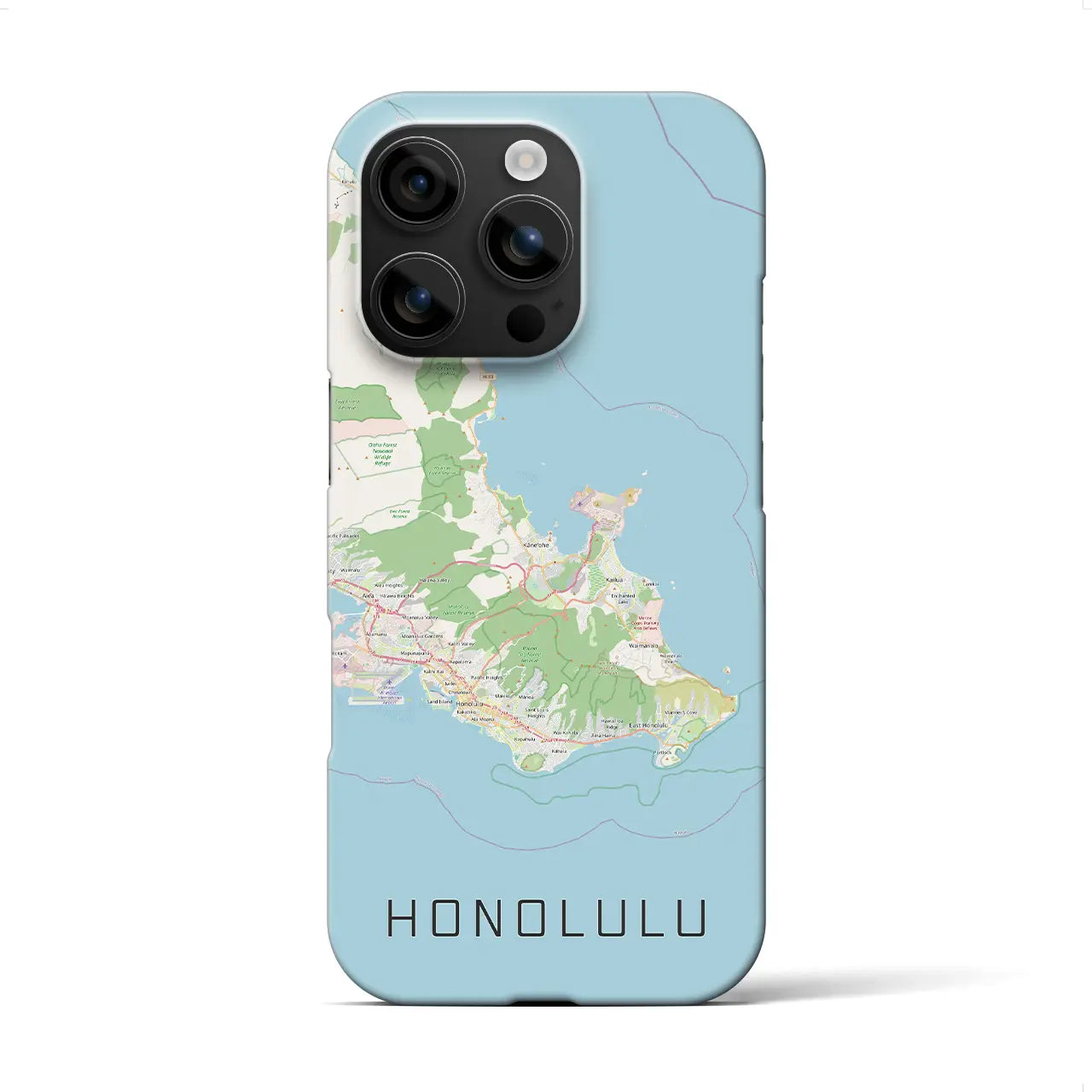 【ホノルル2(アメリカ)】地図柄iPhoneケース(バックカバータイプ)