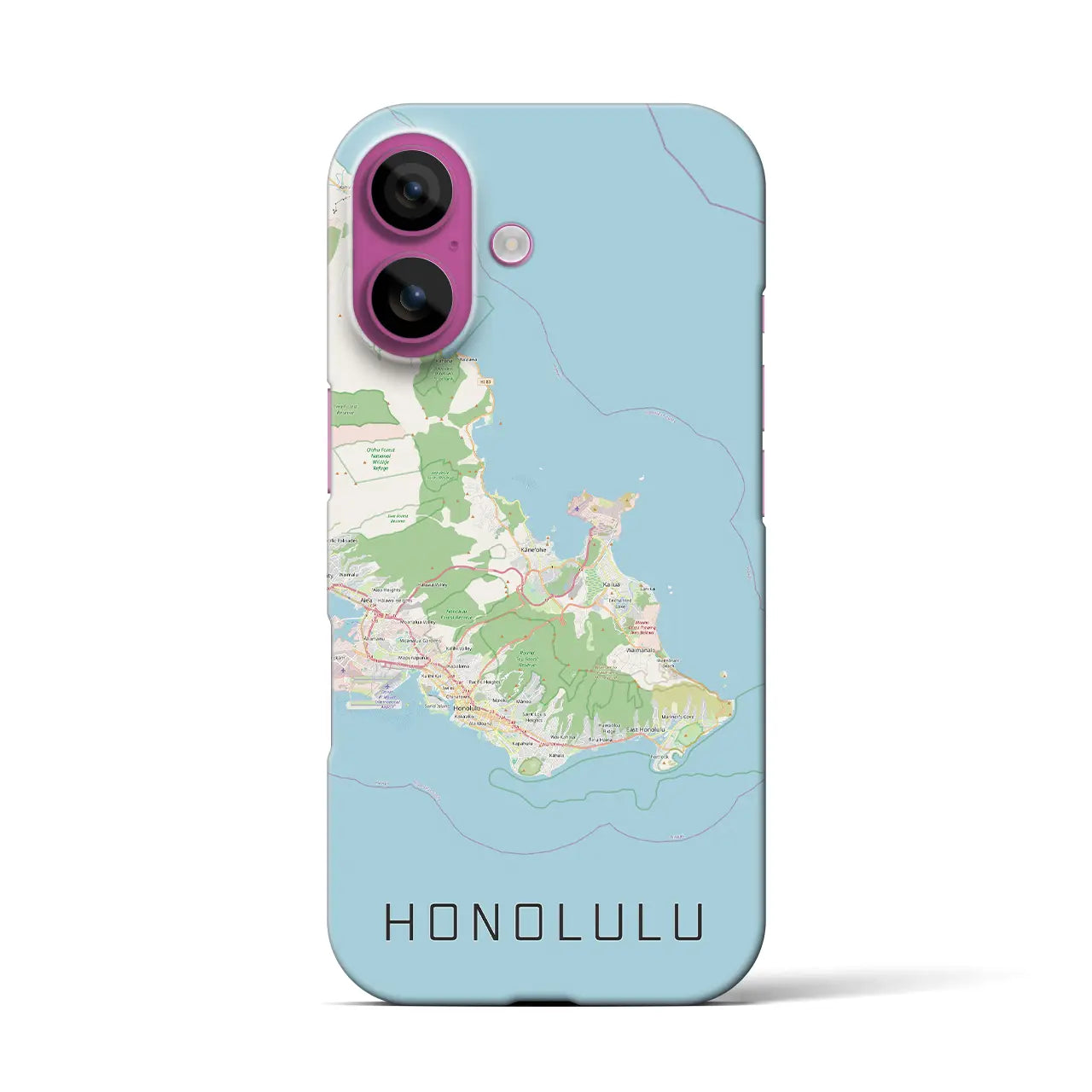 【ホノルル2(アメリカ)】地図柄iPhoneケース(バックカバータイプ)