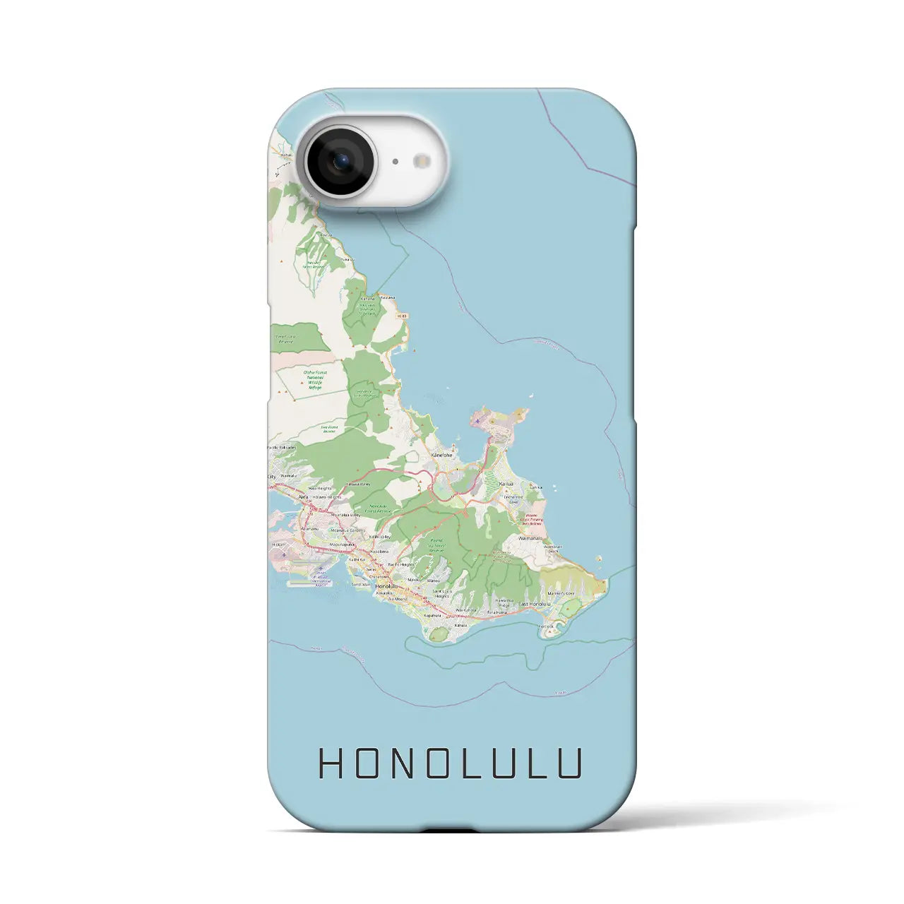 【ホノルル2(アメリカ)】地図柄iPhoneケース(バックカバータイプ)