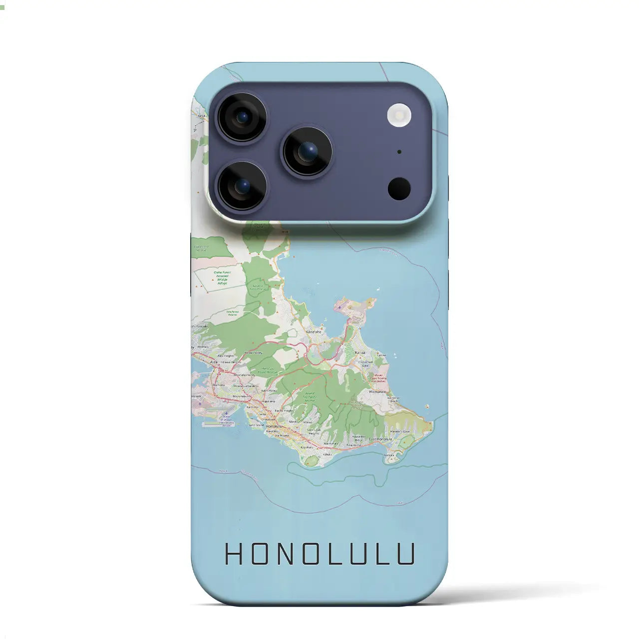 【ホノルル2(アメリカ)】地図柄iPhoneケース(バックカバータイプ)