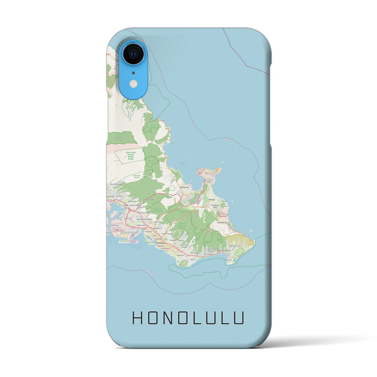 【ホノルル2(アメリカ)】地図柄iPhoneケース(バックカバータイプ)