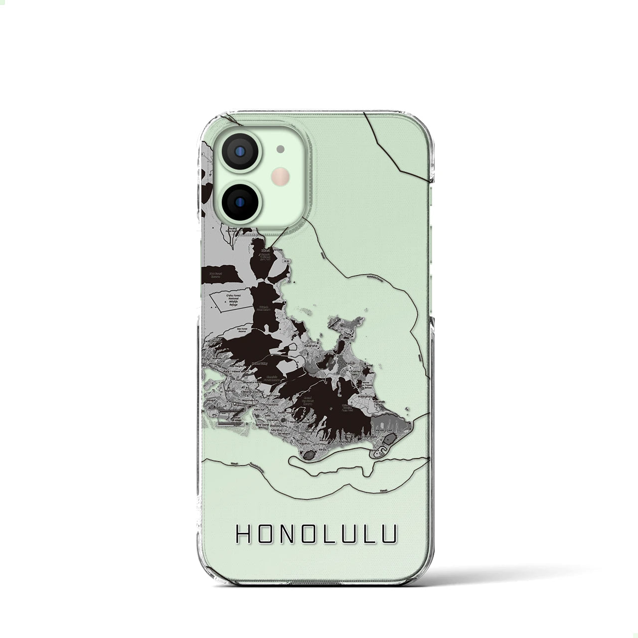 【ホノルル2(アメリカ)】地図柄iPhoneケース(クリアタイプ)