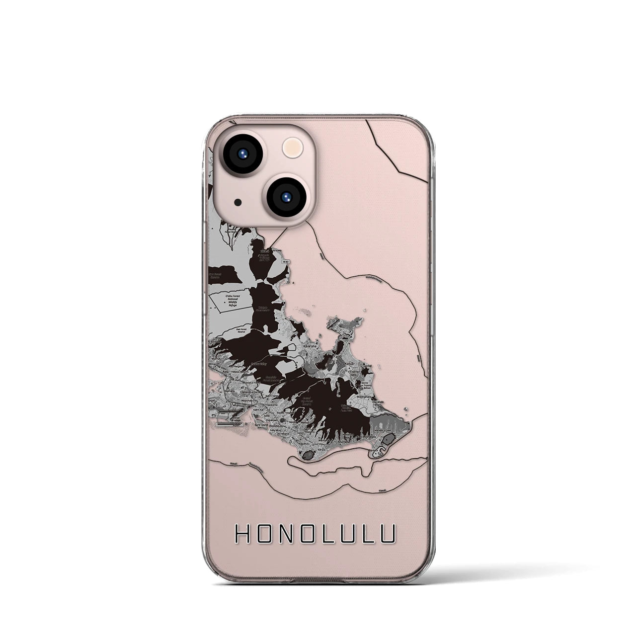【ホノルル2(アメリカ)】地図柄iPhoneケース(クリアタイプ)