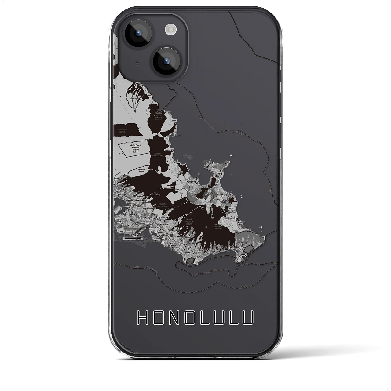 【ホノルル2(アメリカ)】地図柄iPhoneケース(クリアタイプ)
