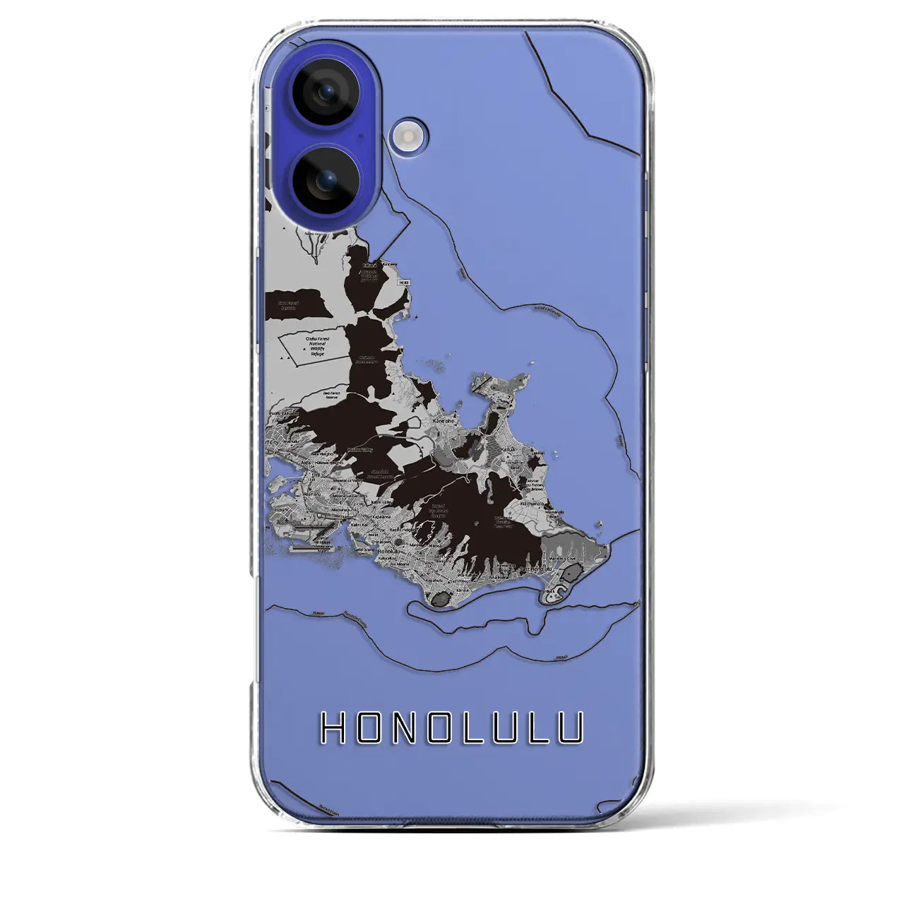 【ホノルル2(アメリカ)】地図柄iPhoneケース(クリアタイプ)