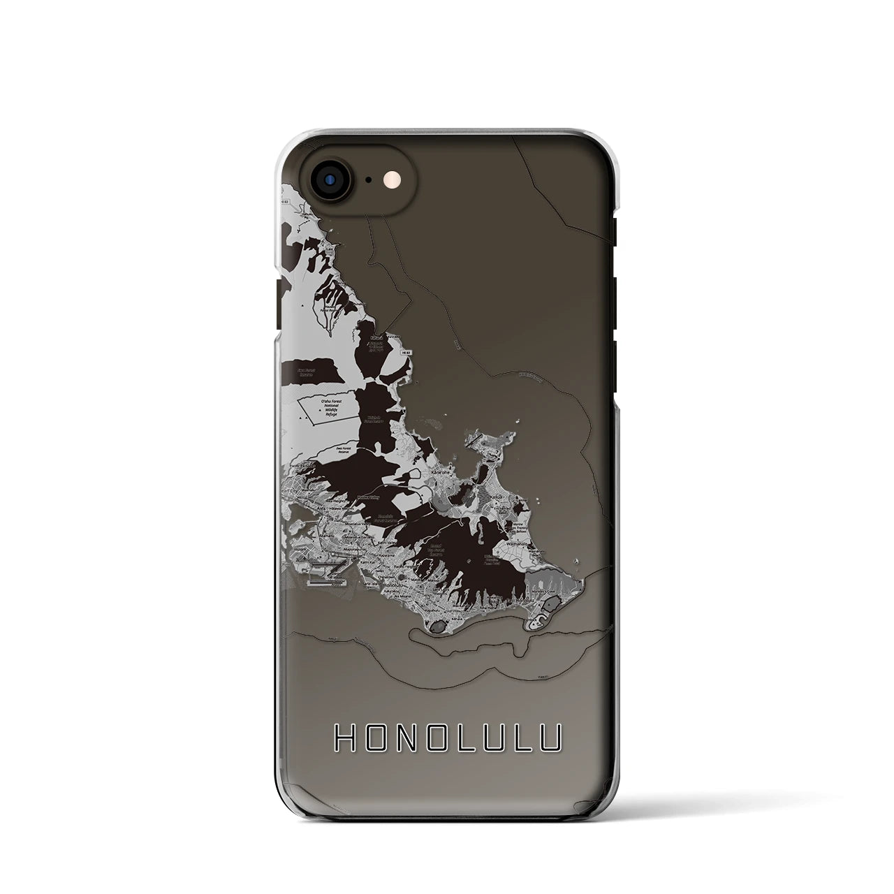 【ホノルル2(アメリカ)】地図柄iPhoneケース(クリアタイプ)