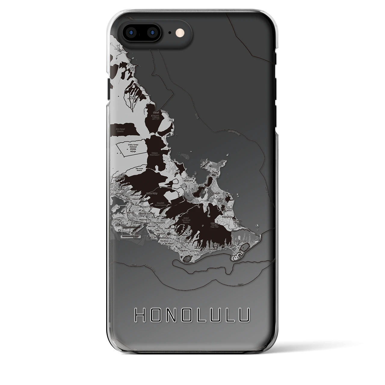 【ホノルル2(アメリカ)】地図柄iPhoneケース(クリアタイプ)