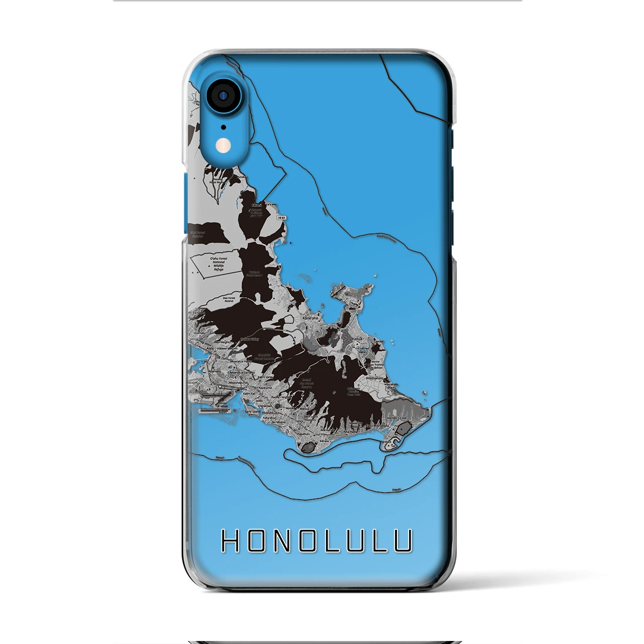 【ホノルル2(アメリカ)】地図柄iPhoneケース(クリアタイプ)