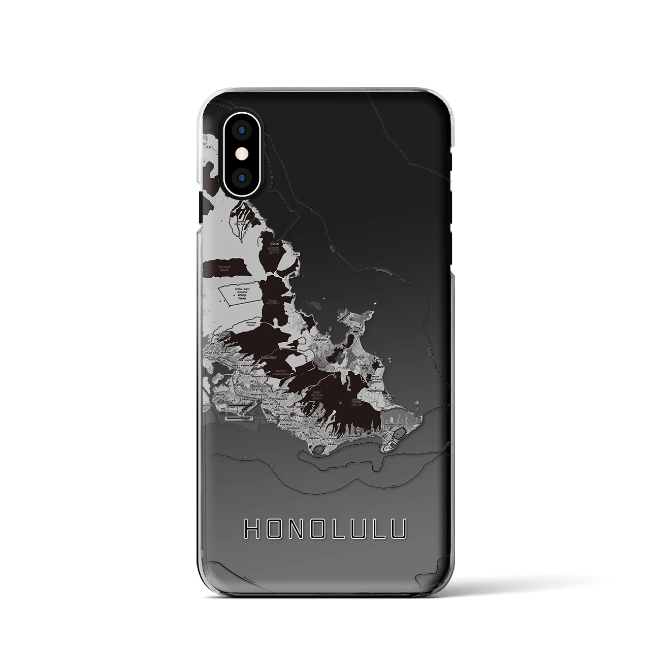 【ホノルル2(アメリカ)】地図柄iPhoneケース(クリアタイプ)