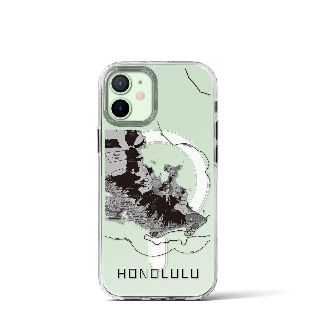 【ホノルル2(アメリカ)】地図柄iPhoneケース(MagSafeタイプ)