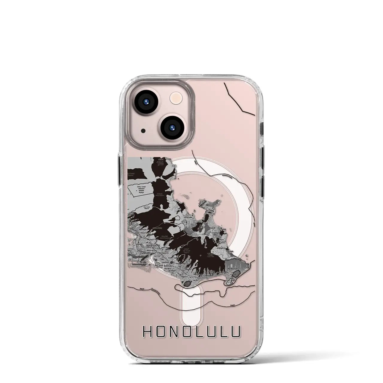 【ホノルル2(アメリカ)】地図柄iPhoneケース(MagSafeタイプ)