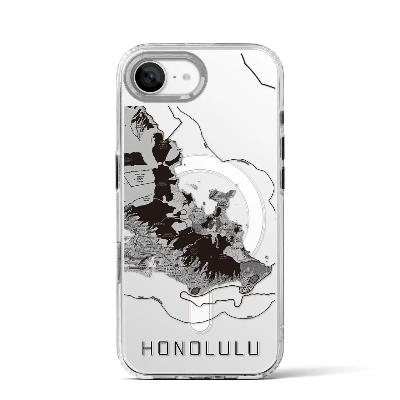 【ホノルル2(アメリカ)】地図柄iPhoneケース(MagSafeタイプ)