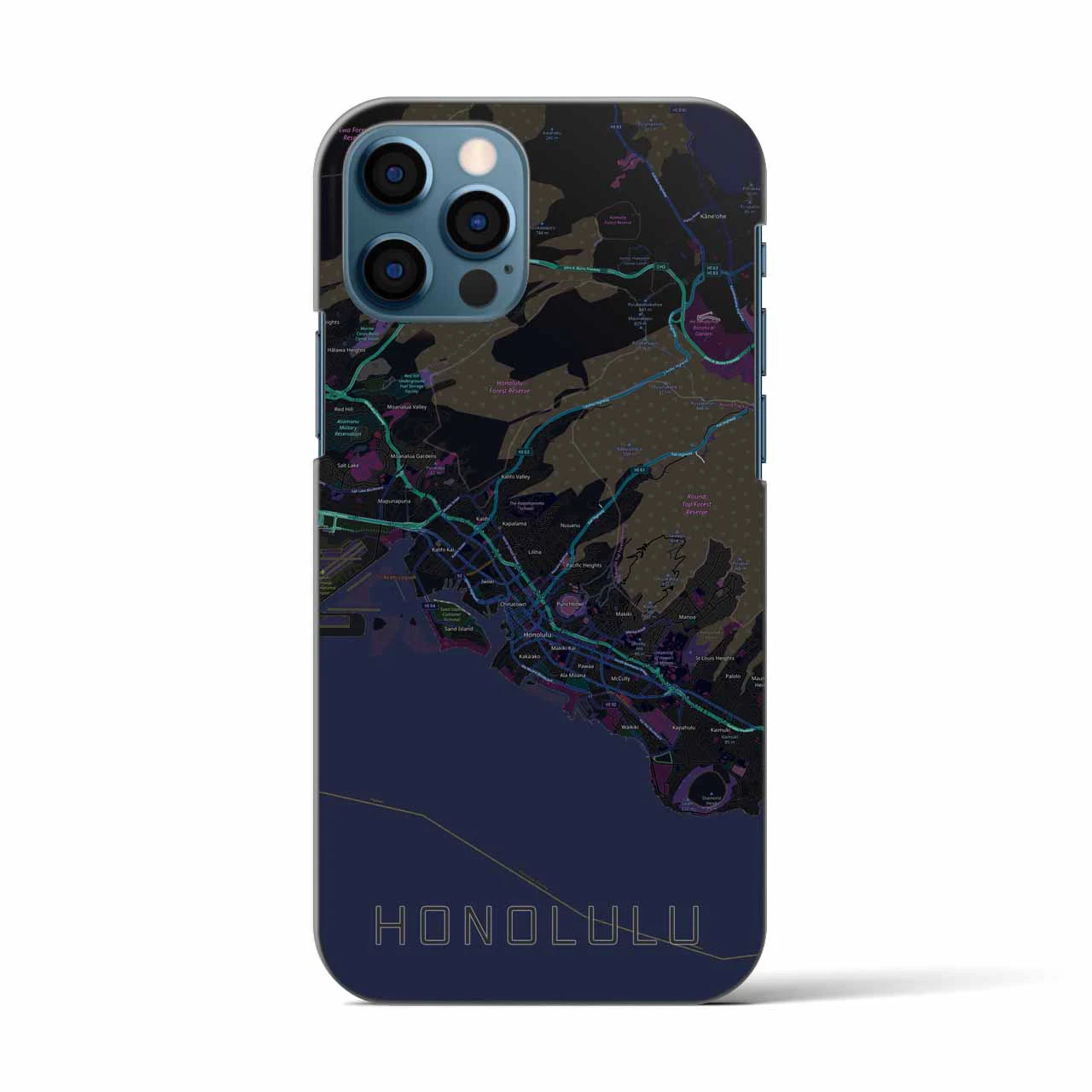 【ホノルル(アメリカ)】地図柄iPhoneケース(バックカバータイプ)