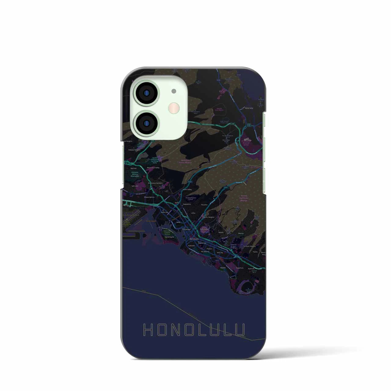 【ホノルル(アメリカ)】地図柄iPhoneケース(バックカバータイプ)