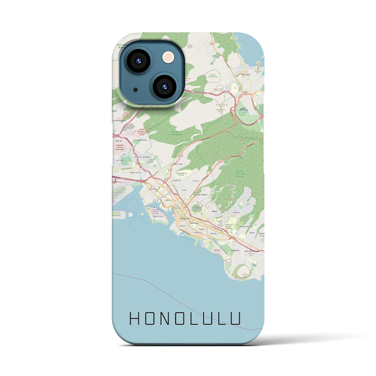 【ホノルル(アメリカ)】地図柄iPhoneケース(バックカバータイプ)