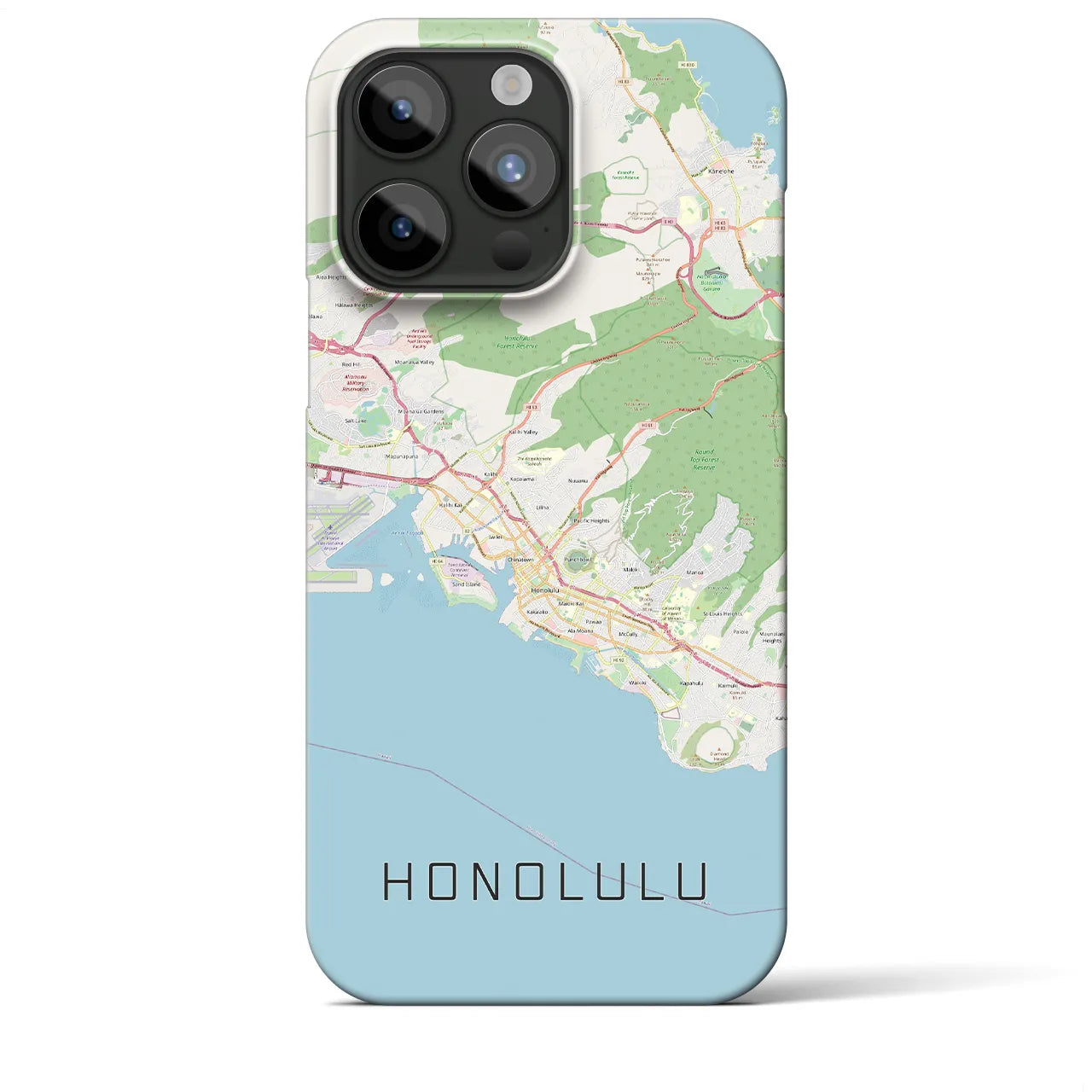 【ホノルル(アメリカ)】地図柄iPhoneケース(バックカバータイプ)